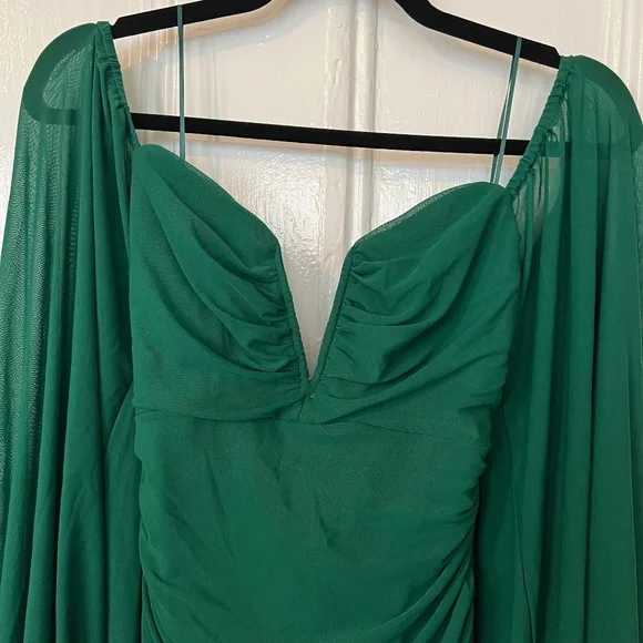 NWT 12th Tribe Emerald Green Mesh Mini Dress - Picture 4 of 7